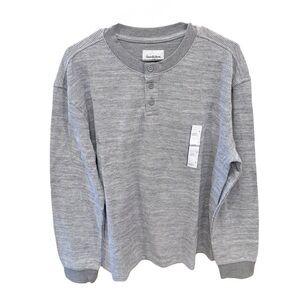 Goodfellow & Co Gray Waffle Henley Long Sleeve